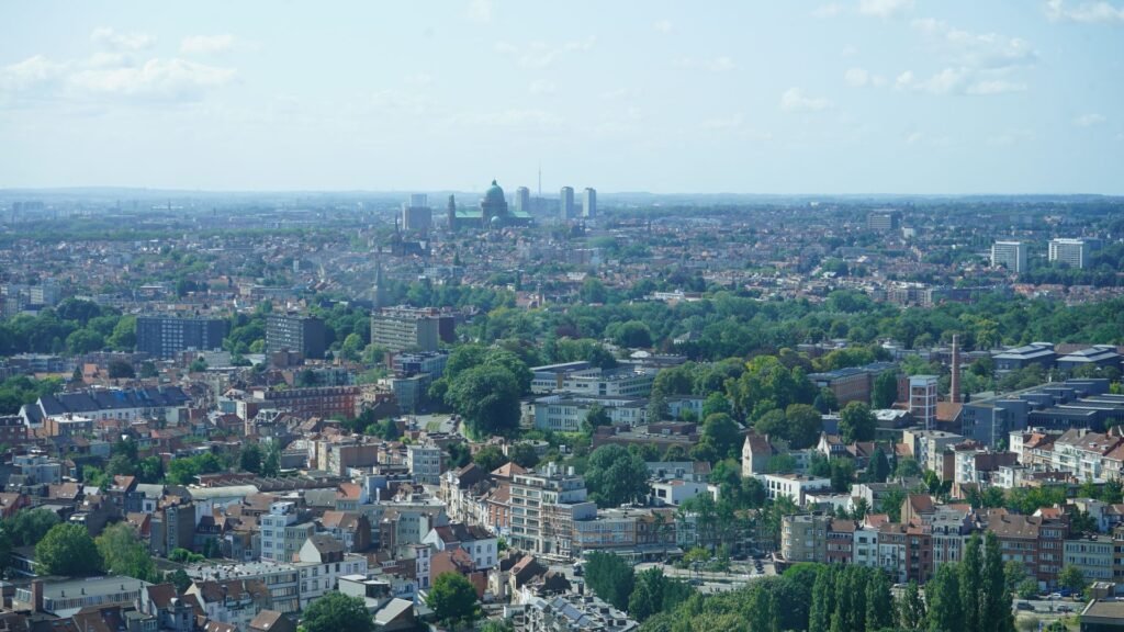 Brussels city skyline — removals to Belgium from Surrey and London
